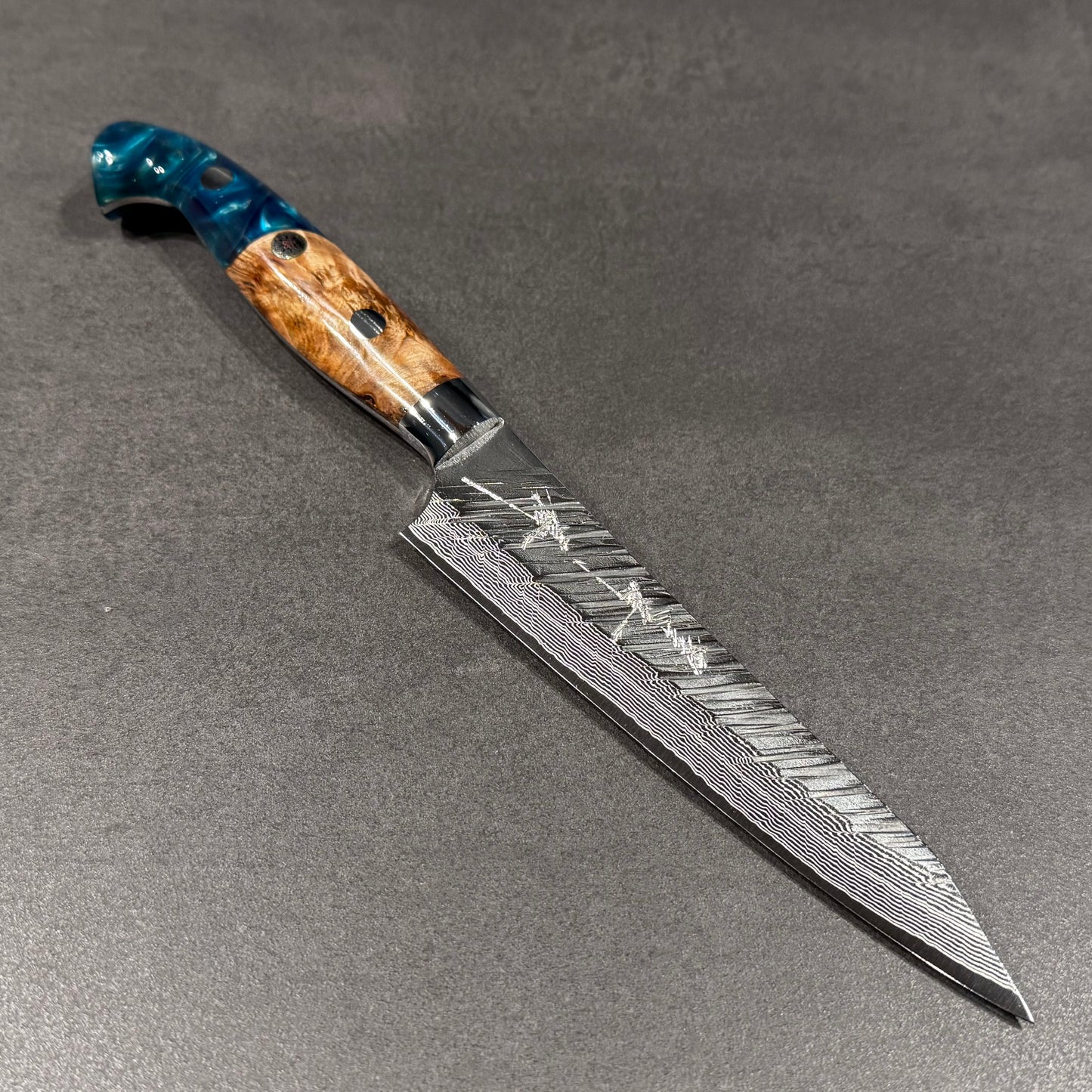 Fujin Petty 130mm Birch wood & Green resin