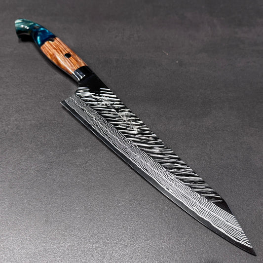 風神 牛刀 210mm 樺&グリーンレジン