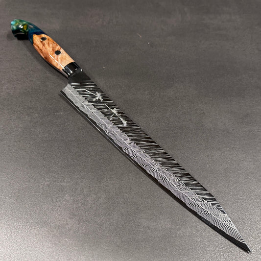 風神 筋引 240mm 樺&グリーンレジン