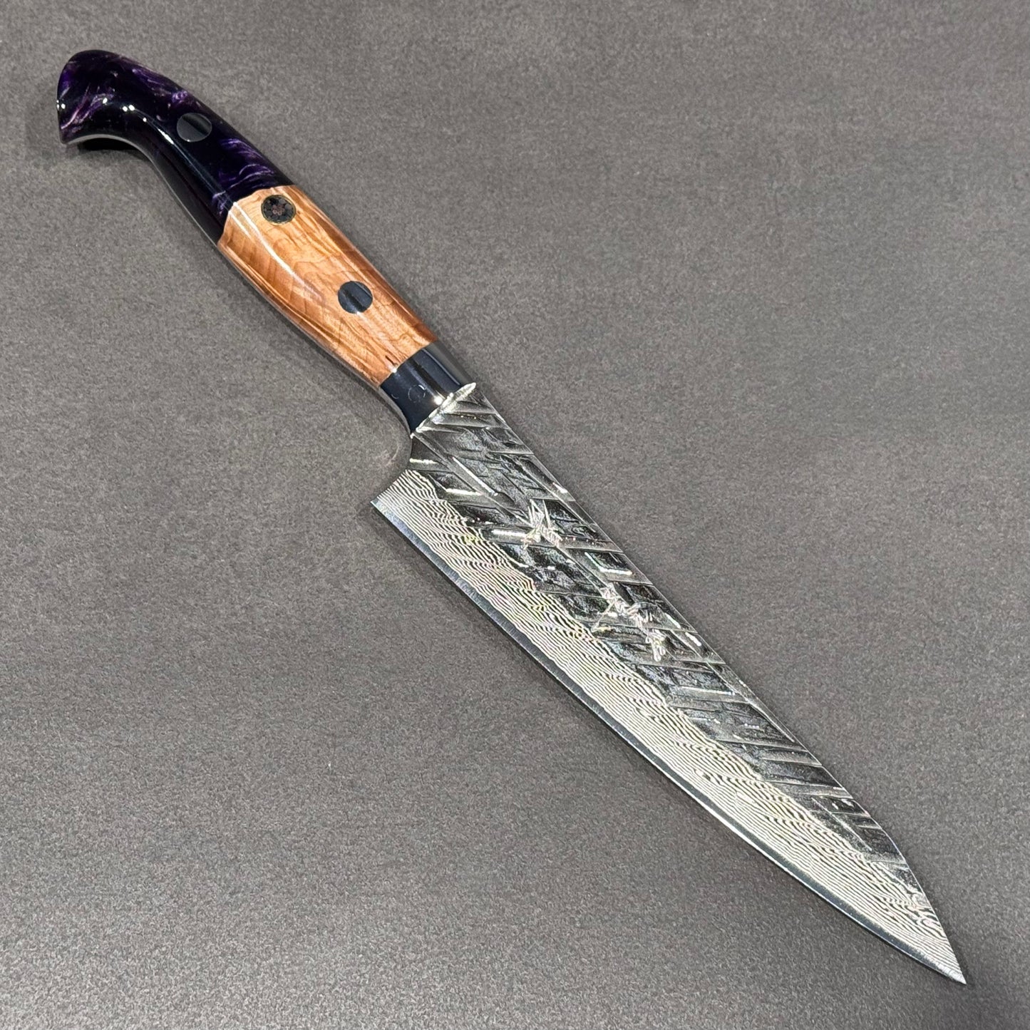 雷神 ペティ 150mm 樺＆パープルレジン