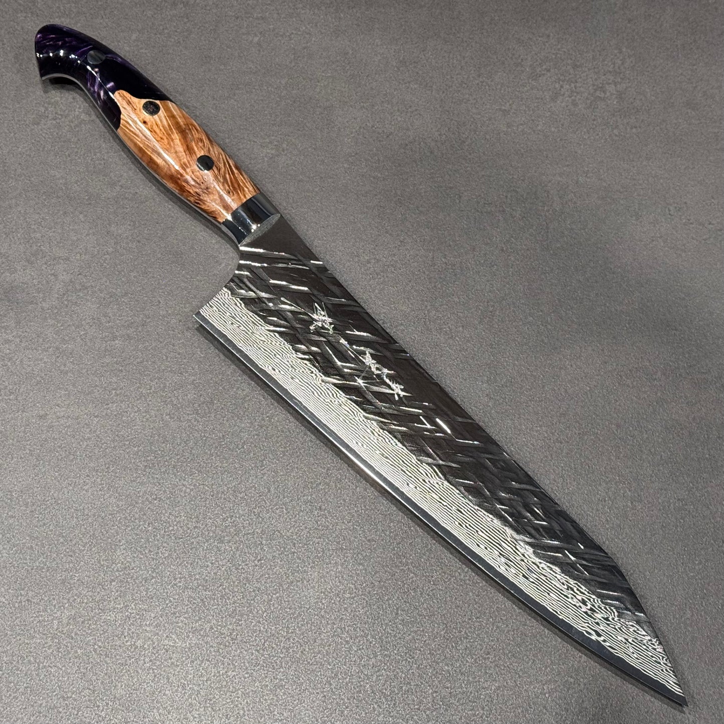 雷神 牛刀 240mm 樺＆パープルレジン