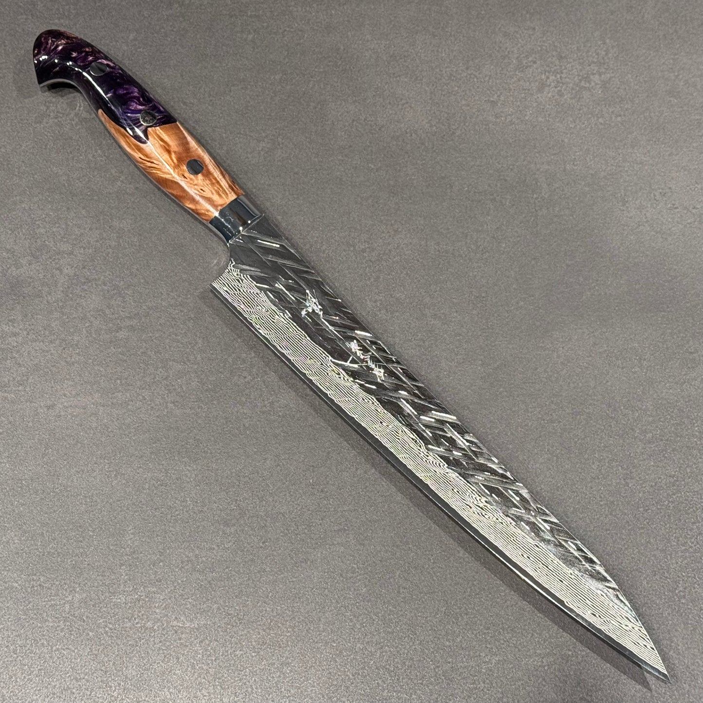 雷神 筋引 240mm 樺＆パープルレジン